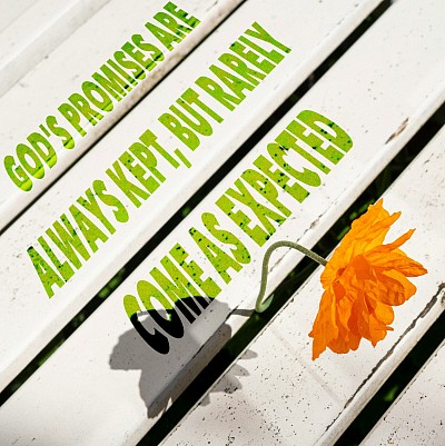 God promises are always kept, but rarely come as expected...