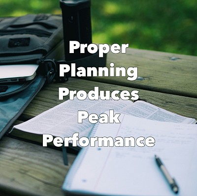 proper plannign produces peak performance