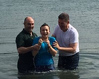 water baptism with mark and new follower of Jesus Christ